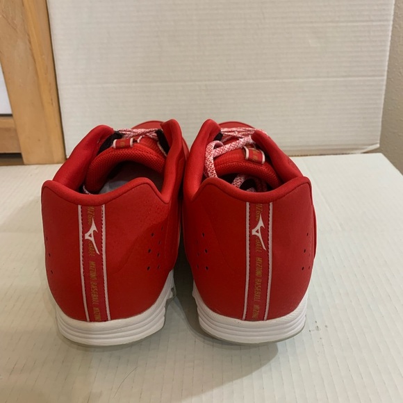 New Men's Mizuno 9 Spike Ambition 3 Athletic Shoes Cleats Red Size 15 - Picture 6 of 8